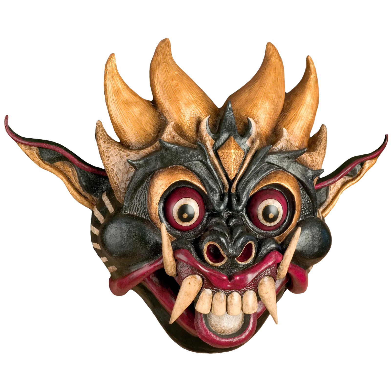Fantasy figure head with large teeth and horns