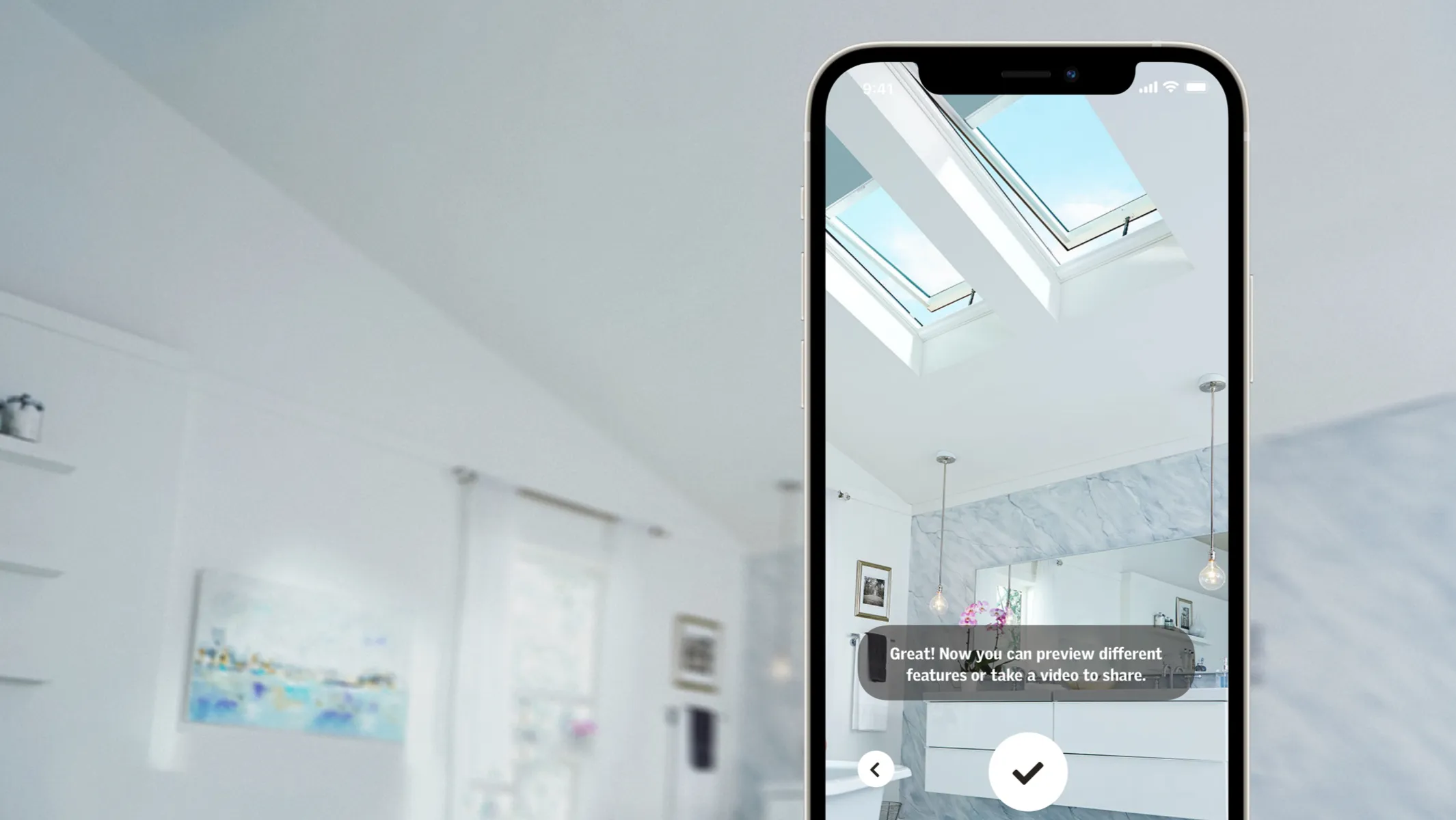 Mobile phone with skylights from visualizer app